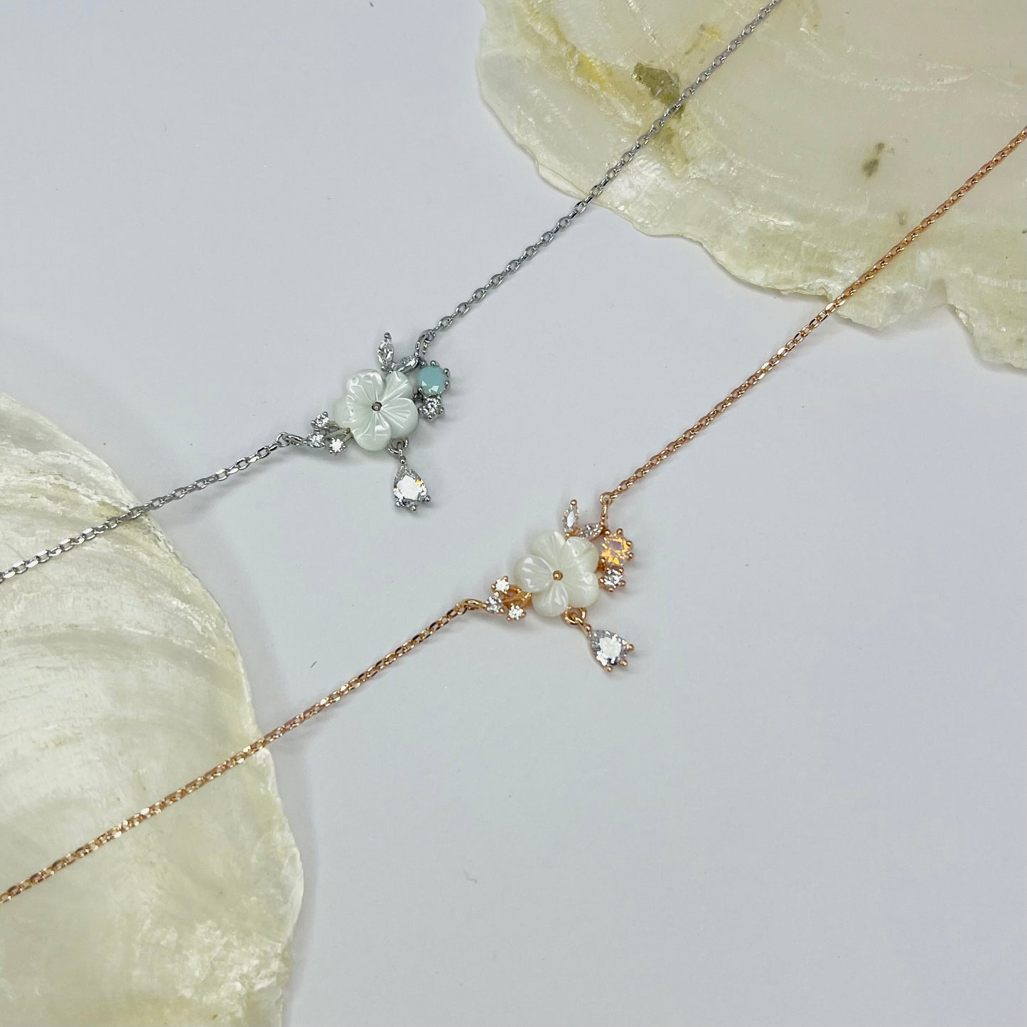 Floral Tear Drop Halskette NJJN1009