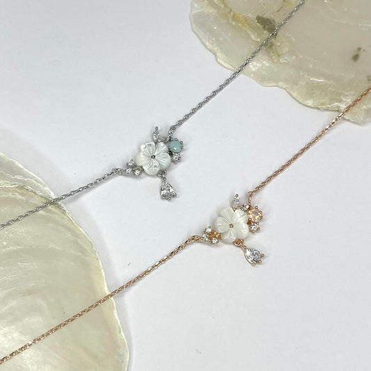 Floral Tear Drop Halskette NJJN1009